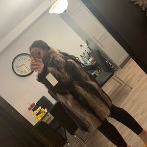 Raccoon fur coat